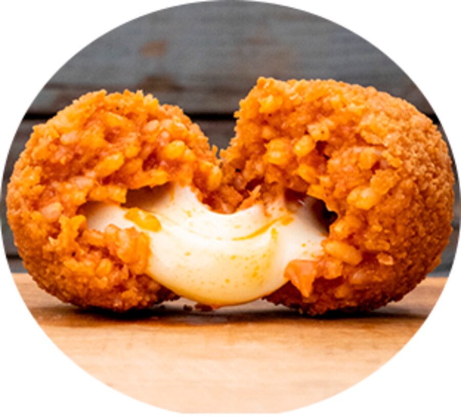 Supplì de arroz con mozzarella