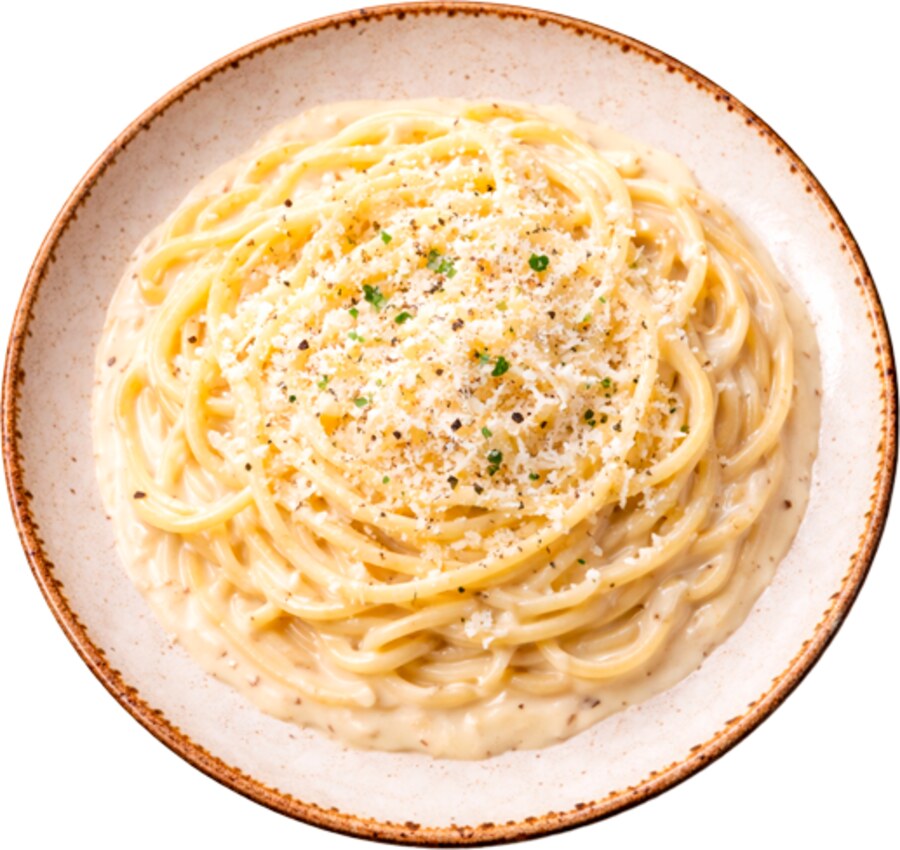 Spaghetti con salsa de queso